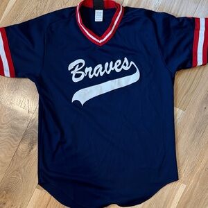 Braves Vintage Men's Navy Blue Baseball Jersey